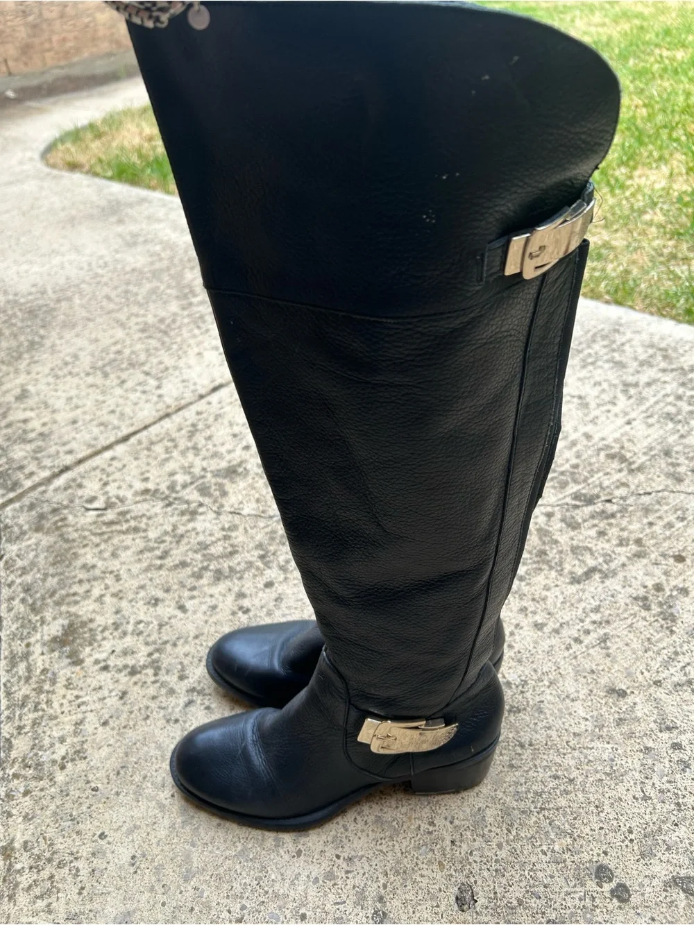 Vince Camuto Black Over-the-Knee Leather Boots
